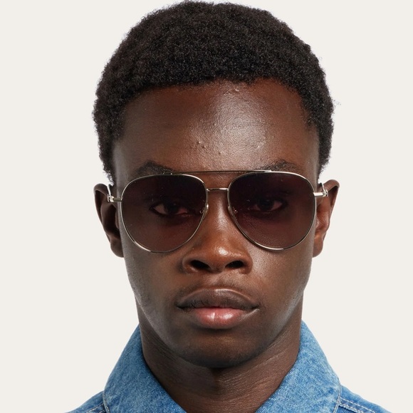 Ferragamo Silver Aviator Gradient Sunglasses Retail $385 - Picture 4 of 11